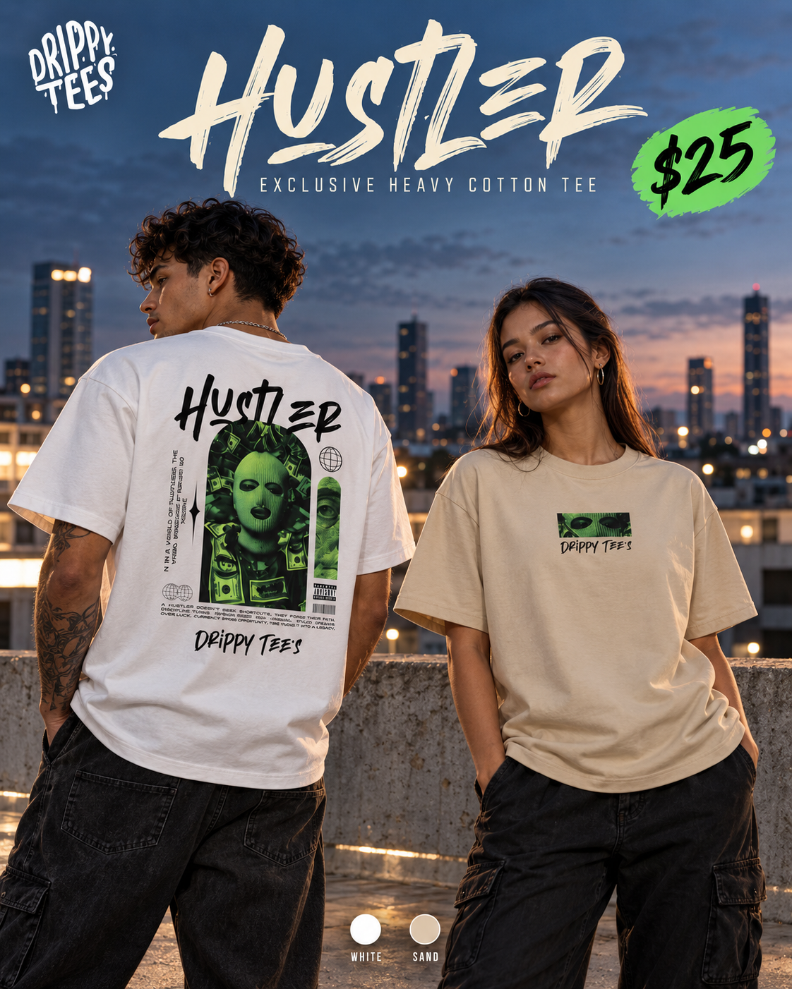 Drippy Tee's EXCLUSIVE Hustler Unisex Heavy Cotton Tee