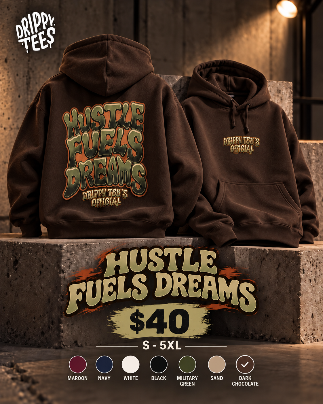DTO Hustle Fuels Dreams Unisex Heavy Blend™ Hooded Sweatshirt