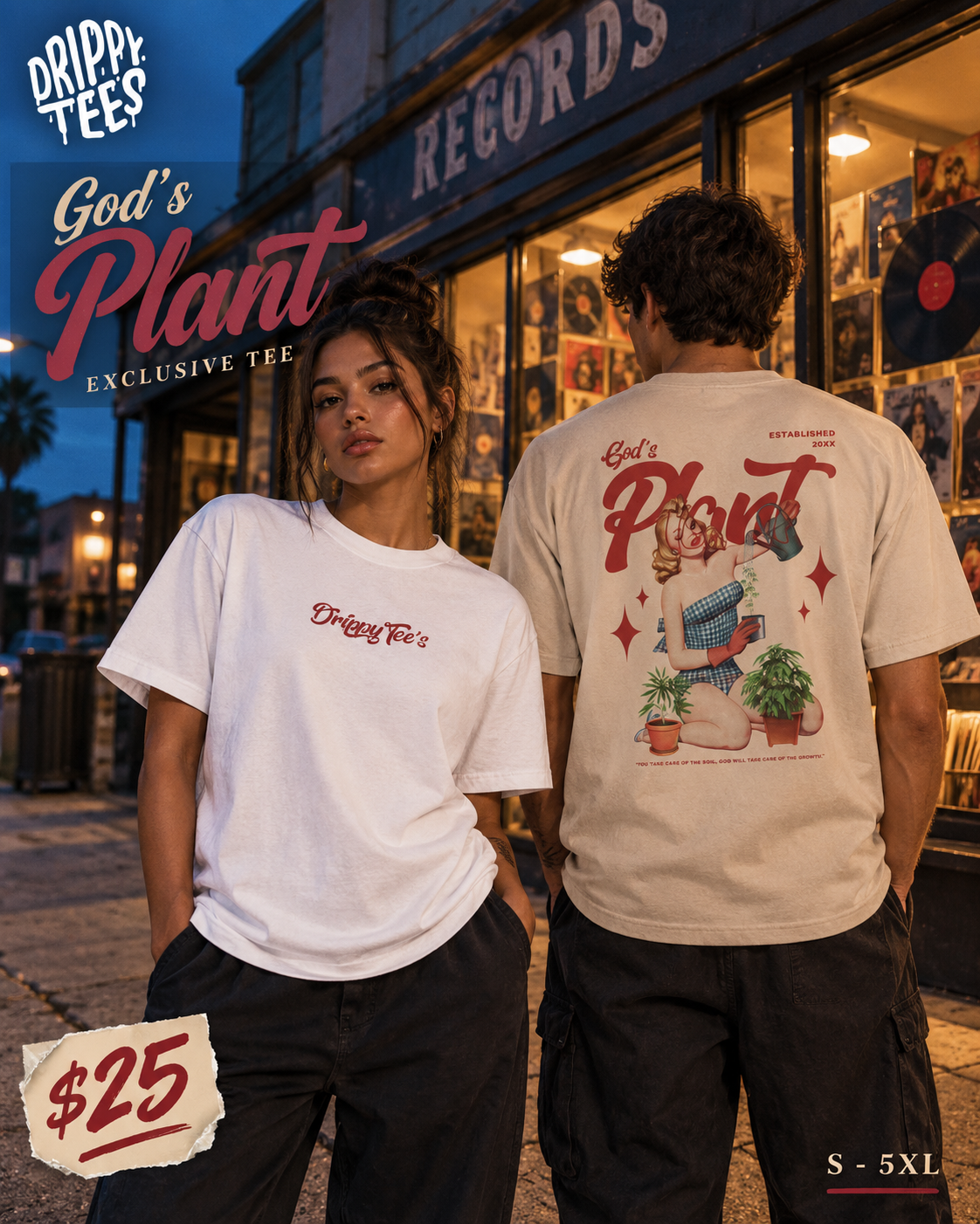 Drippy Tee's EXCLUSIVE God's Plant Unisex Heavy Cotton Tee
