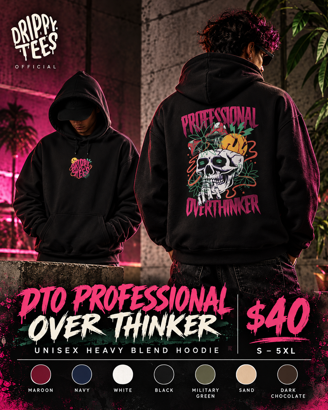 DTO Professional Over Thinker Unisex Heavy Blend™ Hooded Sweatshirt