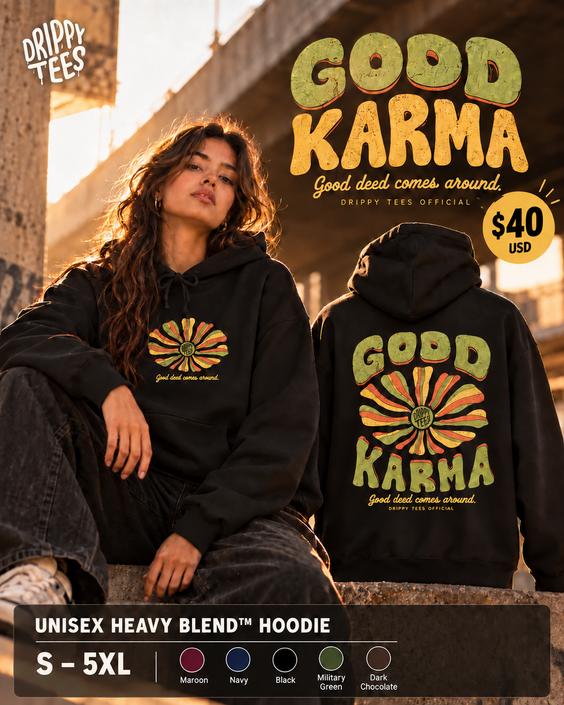 DTO Good Karma Unisex Heavy Blend™ Hooded Sweatshirt