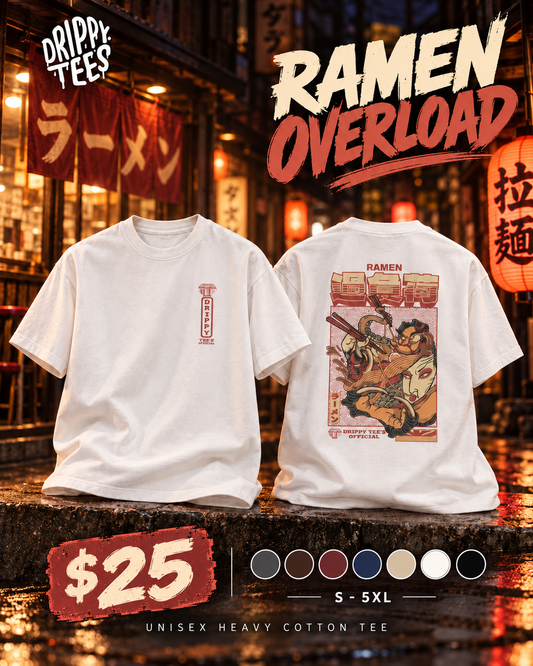 Drippy Tee's Ramen Overload Unisex Heavy Cotton Tee
