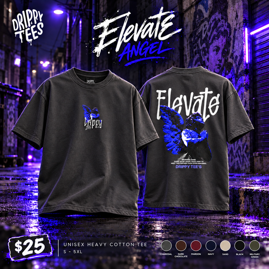 Drippy Tee's Elevate Angel Unisex Heavy Cotton Tee