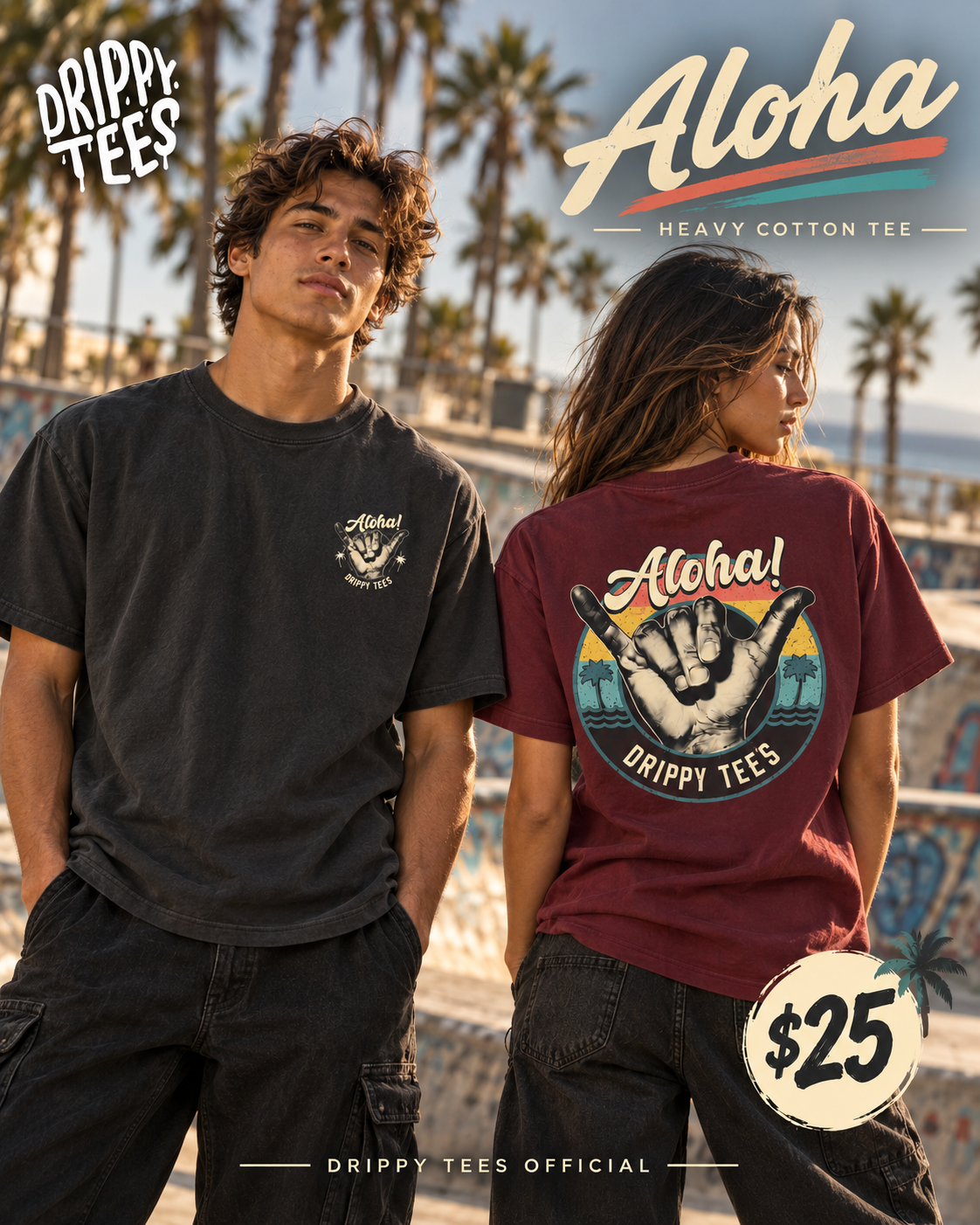 Drippy Tee's Aloha Shirt Unisex Heavy Cotton Tee