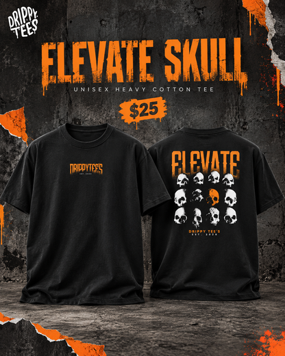 Drippy Tee's Elevate Skull Unisex Heavy Cotton Tee