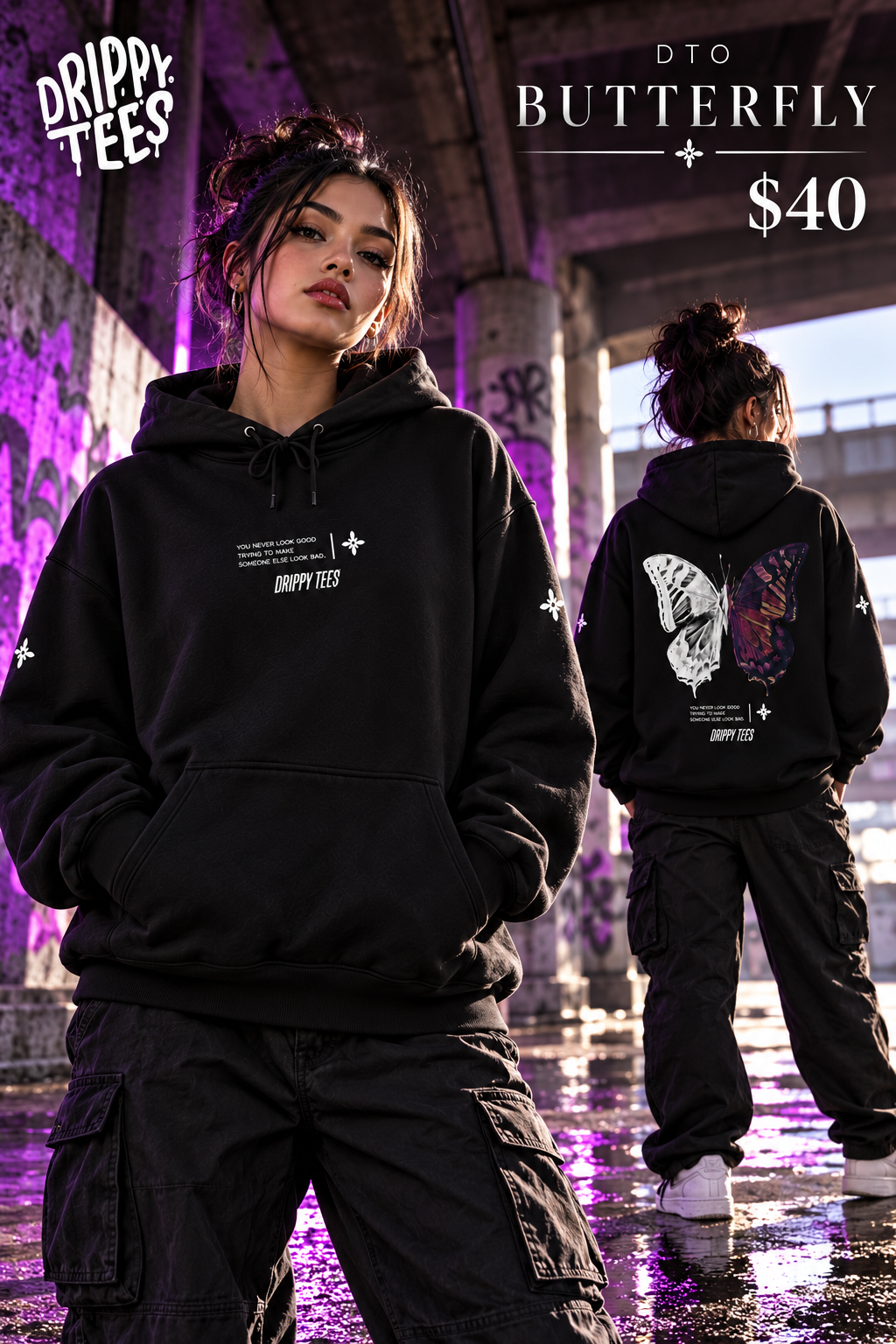 DTO Butterfly Unisex Heavy Blend™ Hooded Sweatshirt
