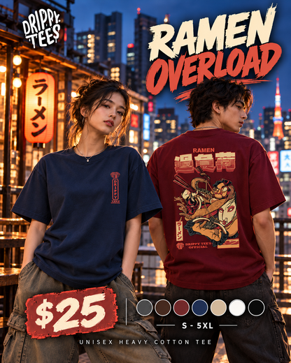 Drippy Tee's Ramen Overload Unisex Heavy Cotton Tee