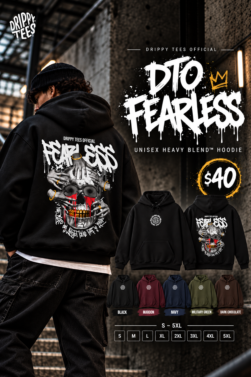 DTO Fearless Unisex Heavy Blend™ Hooded Sweatshirt