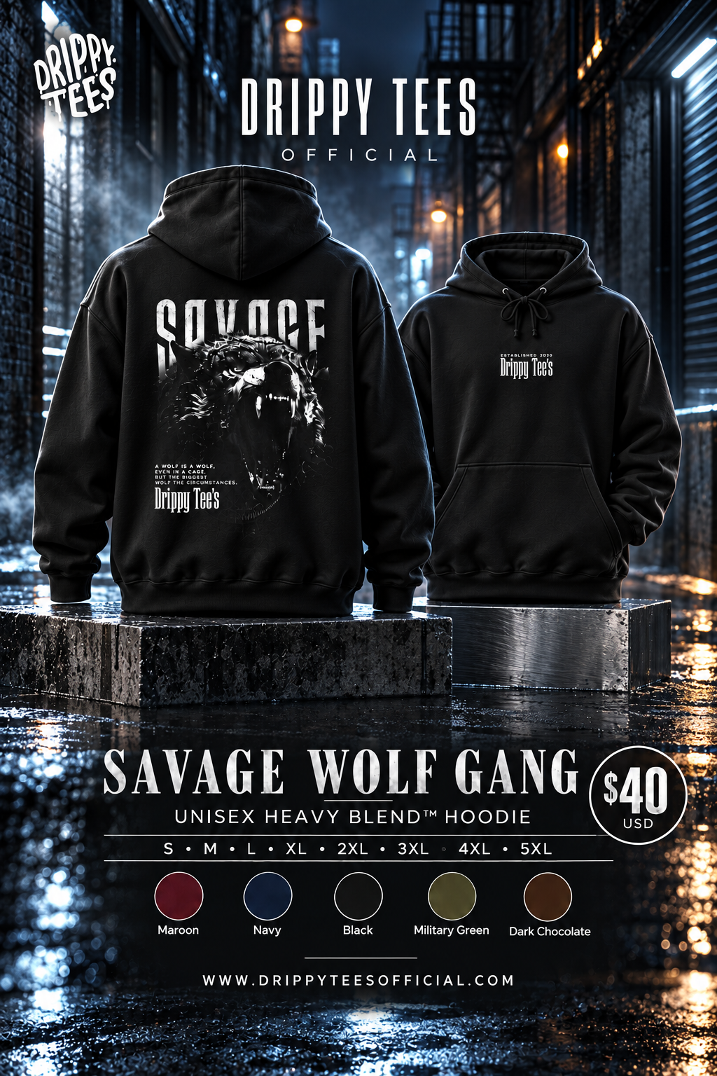 DTO Savage Wolf Gang Unisex Heavy Blend™ Hooded Sweatshirt