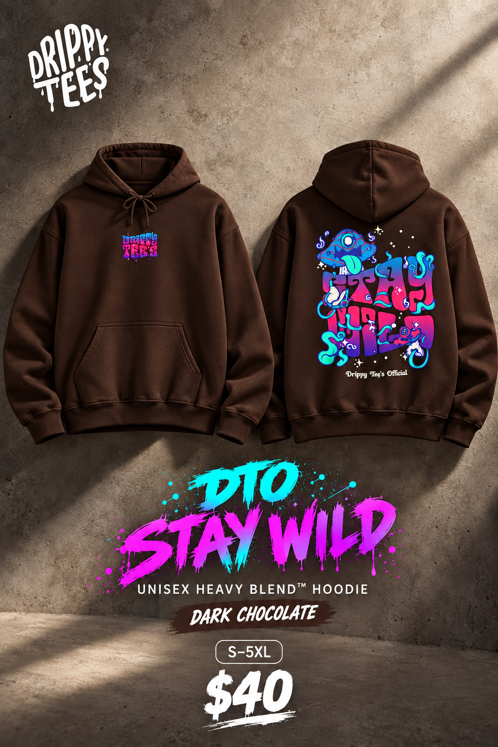 DTO Stay Wild Unisex Heavy Blend™ Hooded Sweatshirt