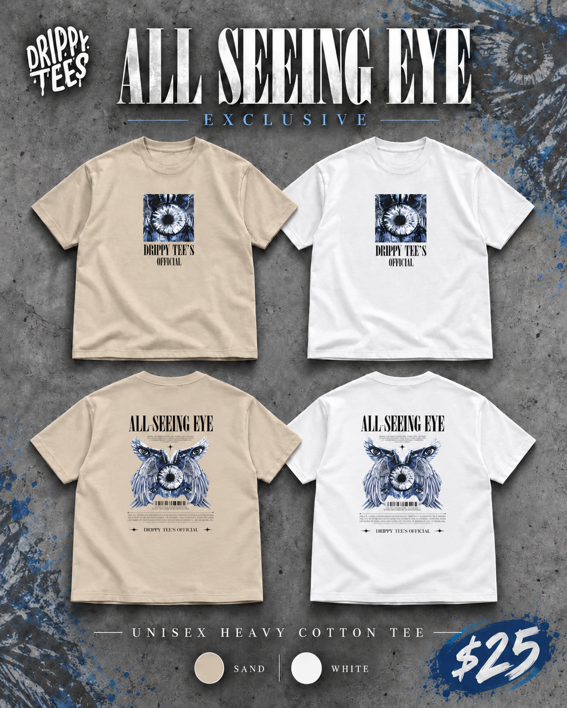 Drippy Tee's EXCLUSIVE All Seeing Eye Unisex Heavy Cotton Tee