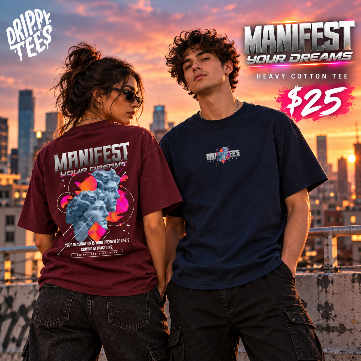 Drippy Tee's Manifest Your Dreams Unisex Heavy Cotton Tee