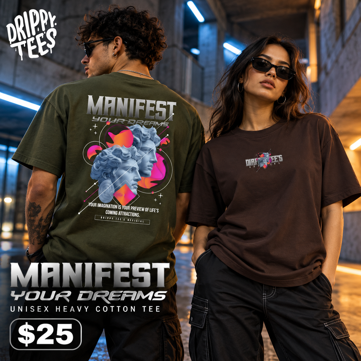 Drippy Tee's Manifest Your Dreams Unisex Heavy Cotton Tee