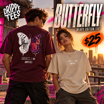 Drippy Tee's Butterfly Unisex Heavy Cotton Tee