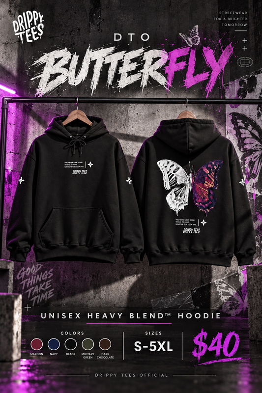 DTO Butterfly Unisex Heavy Blend™ Hooded Sweatshirt
