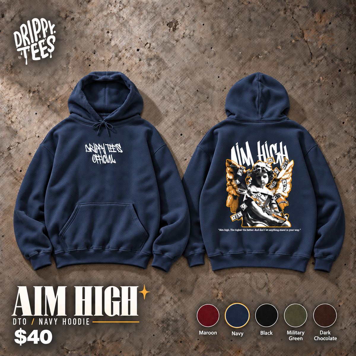DTO Aim High Unisex Heavy Blend™ Hooded Sweatshirt