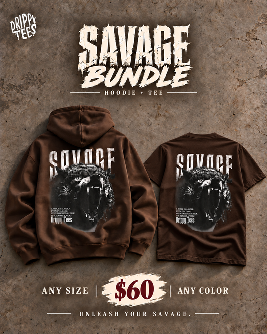 DTO | Savage Bundle | Savage Wolf Gang Hoodie + Savage Tee